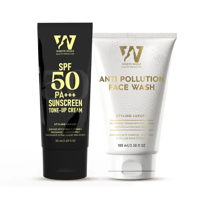 sunscreen and anti pollution face wash combo